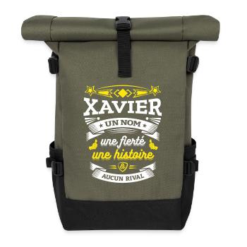 XAVIER UN NOM UNE FIERTÉ AUCUN RIVAL - Sac à dos roll top - olive/noir - Devant