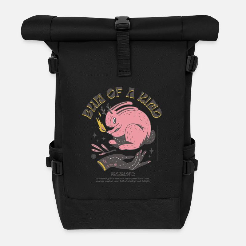 Jackalope magique – Lapin magique - Sac à dos roll top - noir