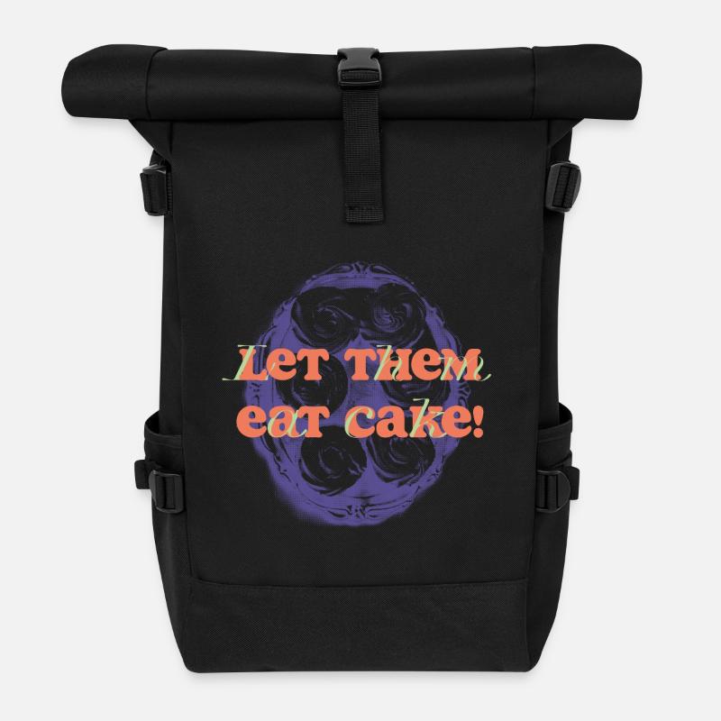 Let Them Eat Cake Statement - Rolltop Rucksack - Schwarz