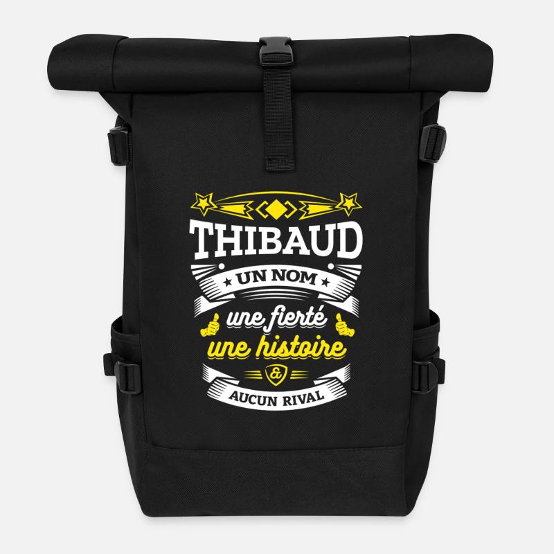 THIBAUD UN NOM UNE FIERTÉ AUCUN RIVAL - Sac à dos roll top - noir