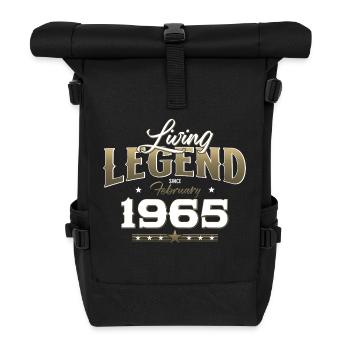 60th Birthday Gift Man Legend February 1965 - Roll Top Backpack - black - Front
