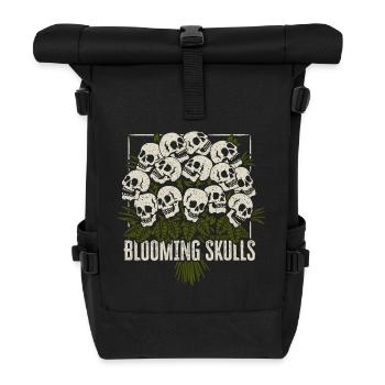 Blühende Schädel - Rolltop Rucksack - Schwarz - Vorne