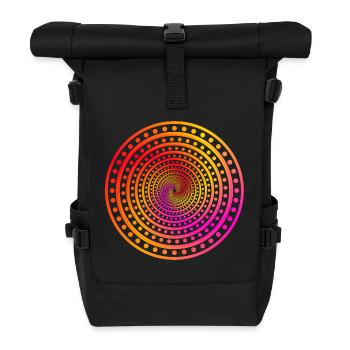 crazy dots - Roll Top Backpack - black - Front