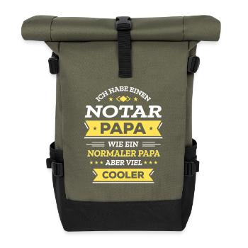 NOTAR PAPA COOL, RECHT, STIL, EXPERT - Rolltop Rucksack - Olive/Schwarz - Vorne