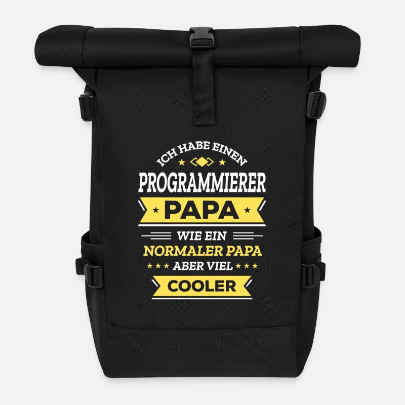 PROGRAMMIERER PAPA: COOL, TECH, DIGITAL, INNOVATIV - Rolltop Rucksack - Schwarz