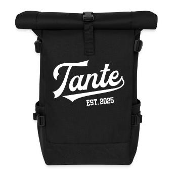 Tante 2025 Ich Werde Patentante Tanten Baby Kommt - Rolltop Rucksack - Schwarz - Vorne