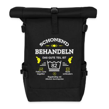 HANDLE MIT SORGFALT – 82 JAHRE PERFEKTION - Rolltop Rucksack - Schwarz - Vorne