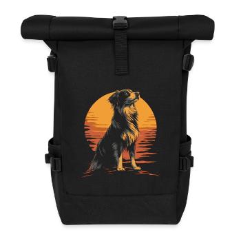 Australischer Schäferhund Vintage Sonnenuntergang - Rolltop Rucksack - Schwarz - Vorne