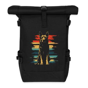 German Shepherd Vintage - Roll Top Backpack - black - Front