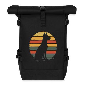 Belgian Malinois Vintage Silhouette - Rolltop Rucksack - Schwarz - Vorne