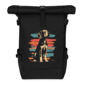 Beagle Vintage Retro - Rolltop Rucksack - Schwarz - Vorne
