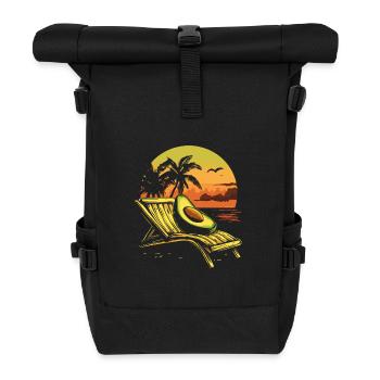 Avocado Sommer Strand Vintage - Rolltop Rucksack - Schwarz - Vorne