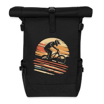 Downhill Mountain Biking Downhill Vintage - Roll Top Backpack - black - Front
