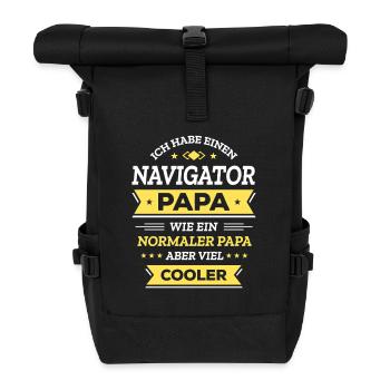 NAVIGATOR PAPA - COOL, VATERTAG, WEIHNACHTEN - Rolltop Rucksack - Schwarz - Vorne