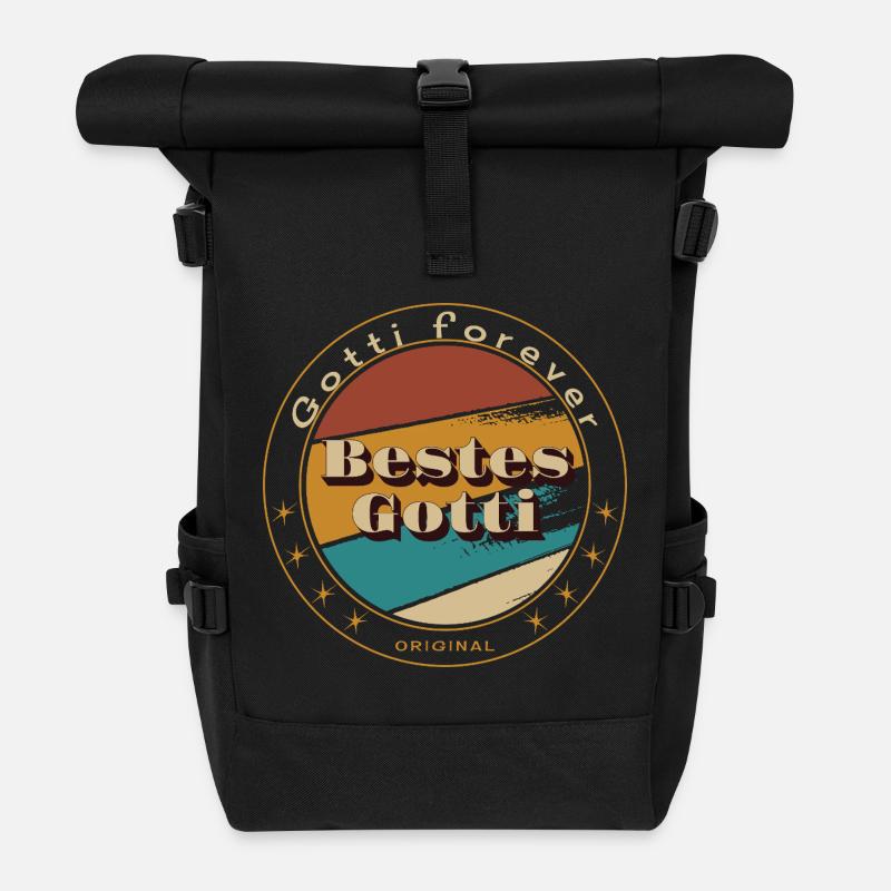 Bestes Gotti - Rolltop Rucksack - Schwarz