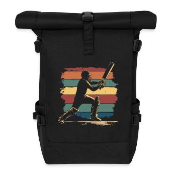 Cricket Player Vintage - Roll Top Backpack - black - Front