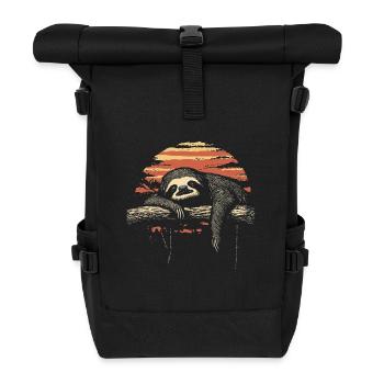 Faultier schläft Vintage - Rolltop Rucksack - Schwarz - Vorne