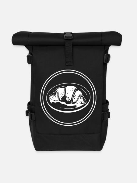Croissant Symbol - Rolltop Rucksack - Schwarz