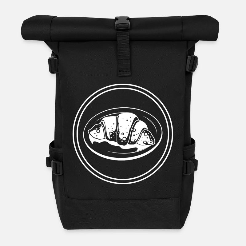 Croissant Symbol - Rolltop Rucksack - Schwarz