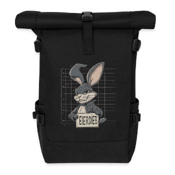 Hase Eierdieb Osterhase Mugshot Polizeifoto Ostern - Rolltop Rucksack - Schwarz - Vorne
