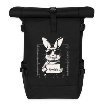 Hase Eierdieb Osterhase Mugshot Polizeifoto Ostern - Rolltop Rucksack - Schwarz - Vorne