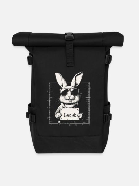 Hase Eierdieb Osterhase Mugshot Polizeifoto Ostern - Rolltop Rucksack - Schwarz