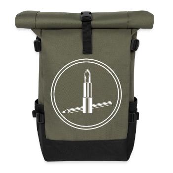 Make Up Cosmetic Icon - Roll Top Backpack - olive/black - Front