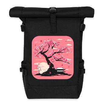 Japan World Tour Temples Culture - Roll Top Backpack - black - Front