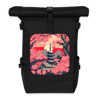 Temples Japan Culture World Tour - Roll Top Backpack - black - Front