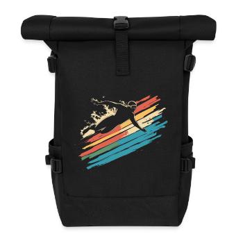 Flotteur de natation Silhouette Vintage - Sac à dos roll top - noir - Devant