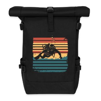 Scuba Diving Diving Diver Vintage - Roll Top Backpack - black - Front