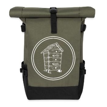 Honey Beekeeper Bees - Roll Top Backpack - olive/black - Front