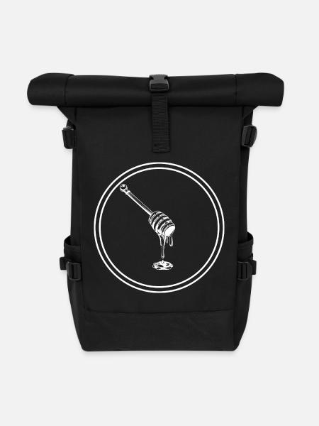 Stockmeißel Symbol imker - Rolltop Rucksack - Schwarz