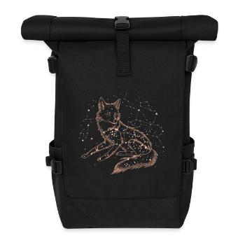Fuchs Sternenhimmel Sternenbild - Rolltop Rucksack - Schwarz - Vorne