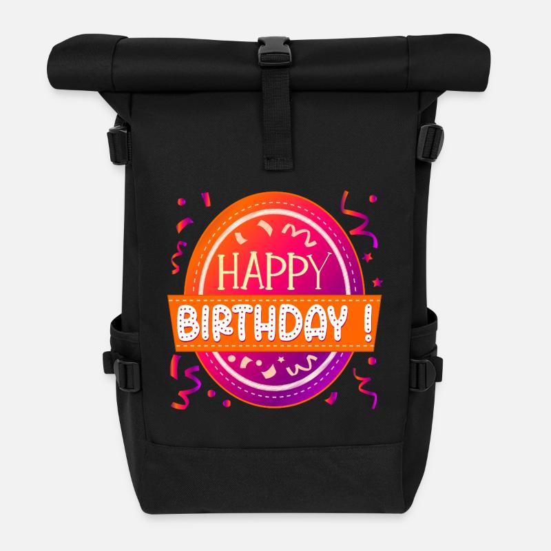 HERZLICHEN GLÜCKWUNSCH WÜNSCHEN - Rolltop Rucksack - Schwarz