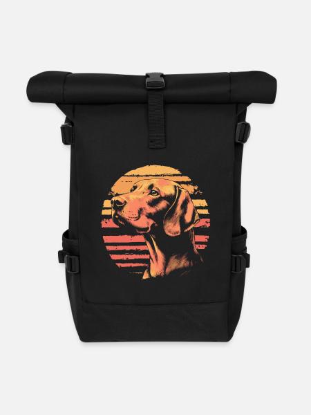 Vizsla Vintage - Rolltop Rucksack - Schwarz