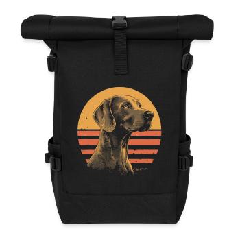 Weimaraner Vintage - Rolltop Rucksack - Schwarz - Vorne