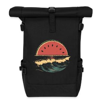 Watermelon Sea Beach Summer - Roll Top Backpack - black - Front