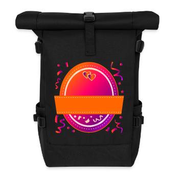 DESIGN YOUR OWN NAME BADGE - Roll Top Backpack - black - Front