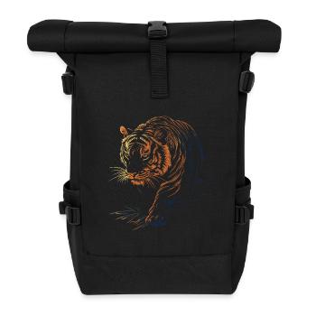 Silhouette de tigre - Sac à dos roll top - noir - Devant