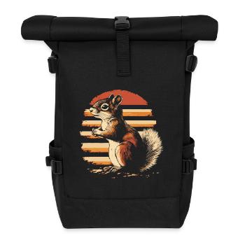 Écureuil vintage - Sac à dos roll top - noir - Devant