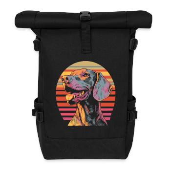Braque de Weimar Vintage - Sac à dos roll top - noir - Devant