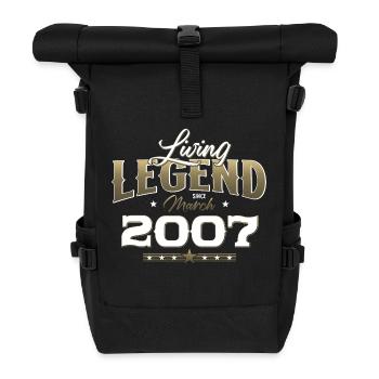 18. Geburtstag Geschenk Mann Vintage März 2007 - Rolltop Rucksack - Schwarz - Vorne