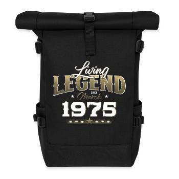 50th Birthday Gift Husband Original March 1975 - Roll Top Backpack - black - Front
