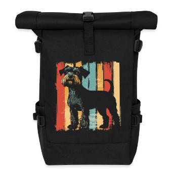 Schnauzer Chien Vintage - Sac à dos roll top - noir - Devant