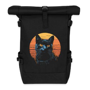 Chat Bleu Russe Vintage - Sac à dos roll top - noir - Devant