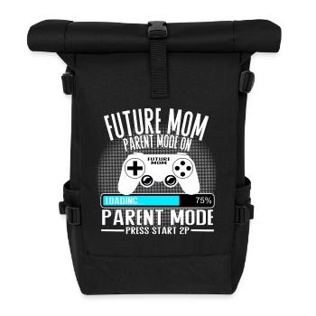 Future Mom – Parent Mode On - Rolltop Rucksack - Schwarz - Vorne