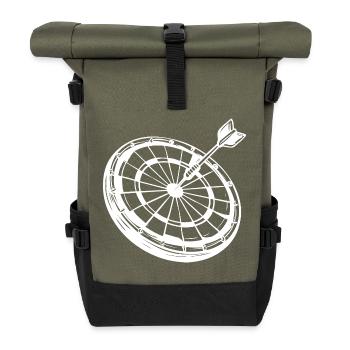Dart Zeichnung - Rolltop Rucksack - Olive/Schwarz - Vorne