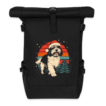Bobtail Vieux Chien de Berger Anglais Noël - Sac à dos roll top - noir - Devant