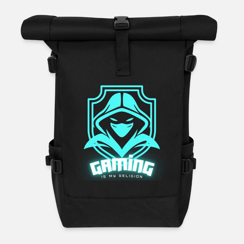 GAMING IS MY RELIGION - Sac à dos roll top - noir